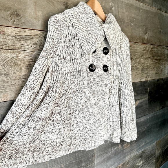Cache Vintage 90s Baby Doll Crop Swing Sweater Buttons Bell Sleeve Chunky Knit M - Picture 6 of 9
